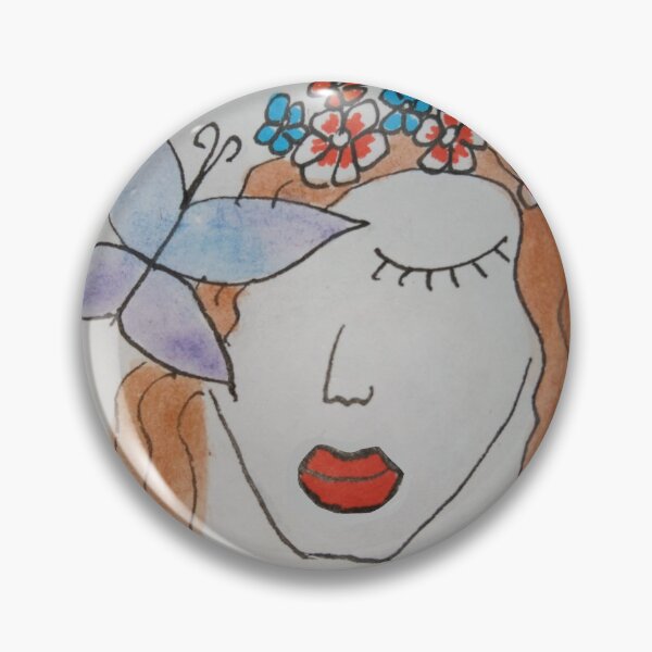 Item preview, Woman's face with butterfly in watercolors designed and sold by NaturaFotos.