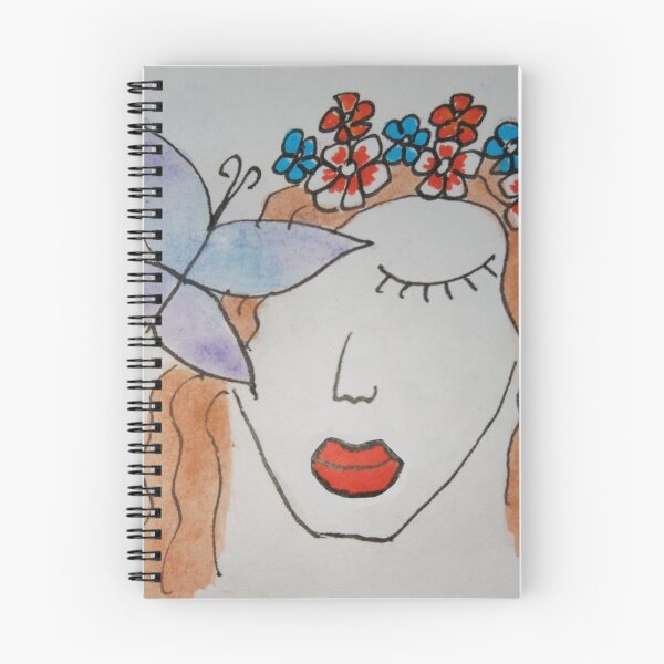 Item preview, Woman's face with butterfly in watercolors designed and sold by NaturaFotos.
