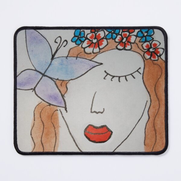 Item preview, Woman's face with butterfly in watercolors designed and sold by NaturaFotos.