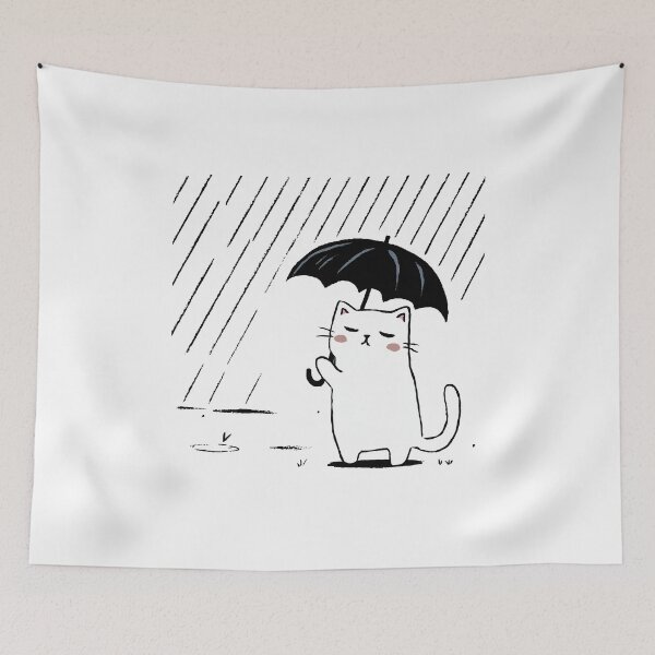 Item preview, Cute Rainy Day Cat  designed and sold by RainCitySticker.