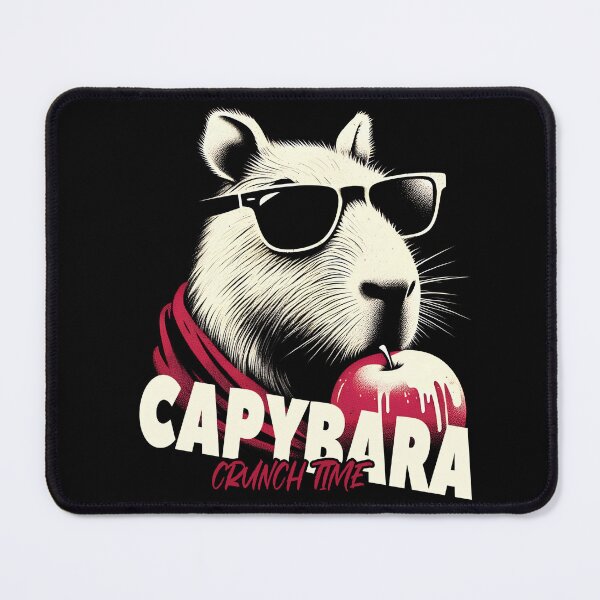 Item preview, Capybara Crunch Time - Cute Capybara Eating Apple Illustration designed and sold by gittuska11.