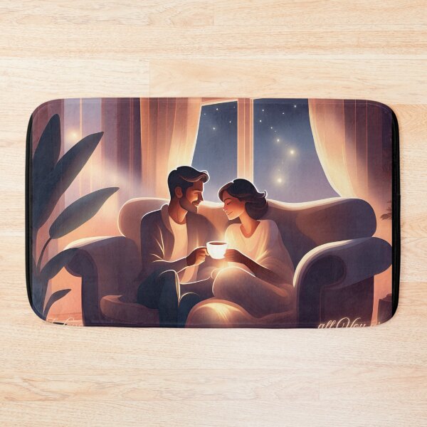 Item preview, Couple in love, drinking tea or coffee, no. 3 in set of 3 designed and sold by Little Miss Bee.