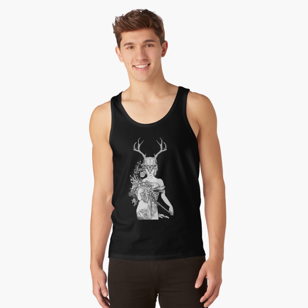 Discover Witch Sorceress Deer Skull Tank Top