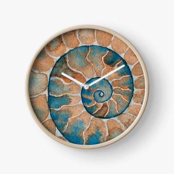 Item preview, Ammonite fossil watercolor painting designed and sold by RedFinchDesigns.