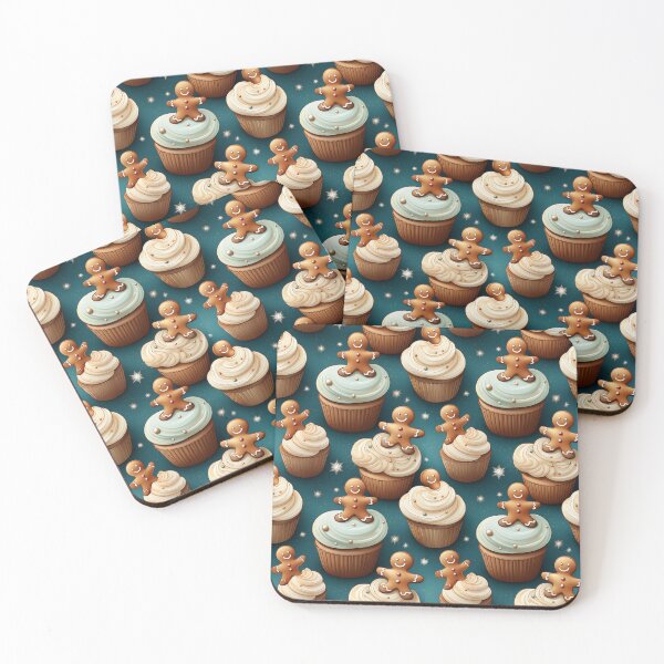 Item preview, Gingerbread Bakery: A delicious pattern featuring cupcakes topped with gingerbread men designed and sold by Grang Art Artistic Designs.