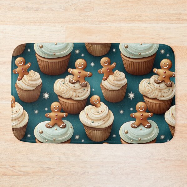Item preview, Gingerbread Bakery: A delicious pattern featuring cupcakes topped with gingerbread men designed and sold by Grang Art Artistic Designs.