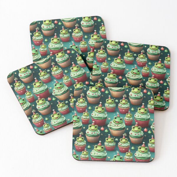 Item preview, Frogy Feast: A delicious pattern featuring cupcakes topped with Frogs designed and sold by Grang Art Artistic Designs.
