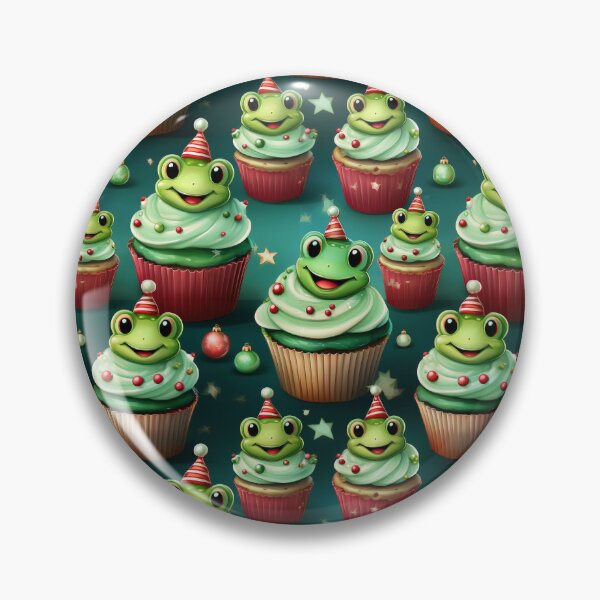 Item preview, Frogy Feast: A delicious pattern featuring cupcakes topped with Frogs designed and sold by Grang Art Artistic Designs.
