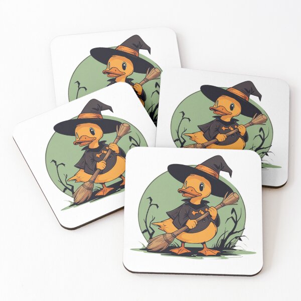 Item preview, Adorable Witch Duck with Broom - Halloween Vibes designed and sold by Spicex2.