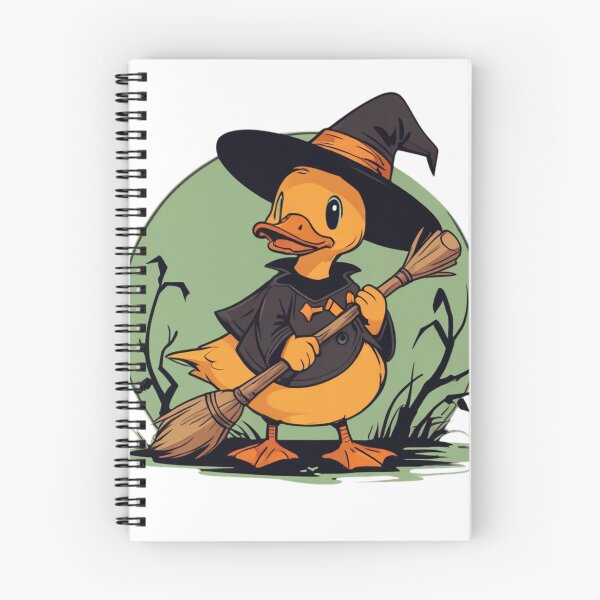 Item preview, Adorable Witch Duck with Broom - Halloween Vibes designed and sold by Spicex2.
