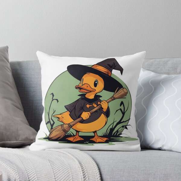 Item preview, Adorable Witch Duck with Broom - Halloween Vibes designed and sold by Spicex2.