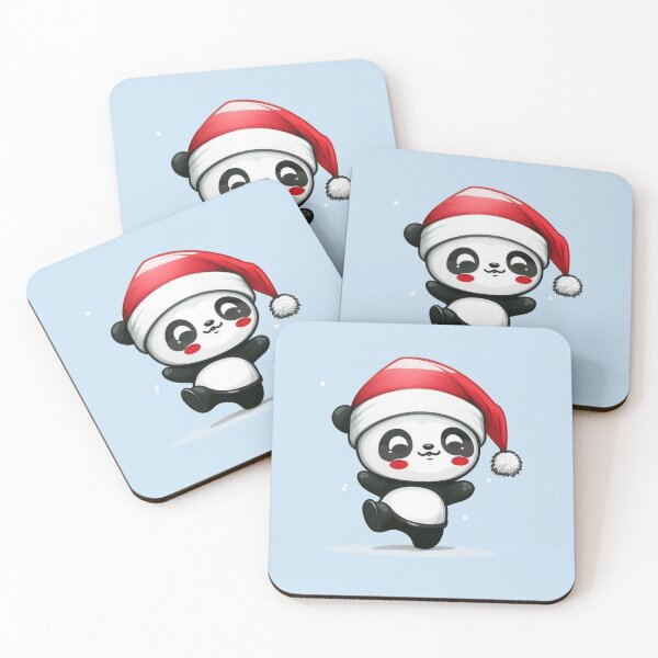 Item preview, Chibi Christmas Panda with Red Santa Hat designed and sold by KawaiiArtStyle.