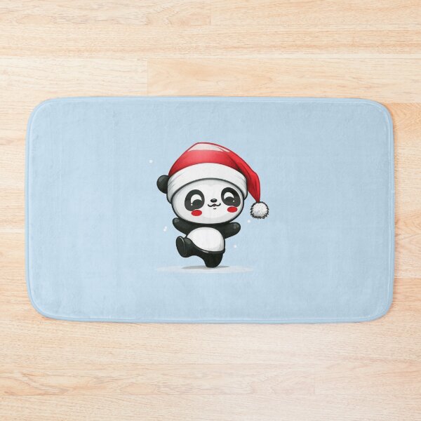 Item preview, Chibi Christmas Panda with Red Santa Hat designed and sold by KawaiiArtStyle.