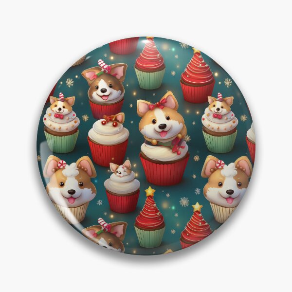 Item preview, Doggy Feast: A delicious pattern featuring cupcakes topped with Happy Dogs designed and sold by Grang Art Artistic Designs.