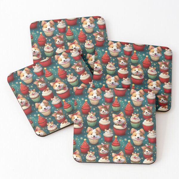 Item preview, Doggy Feast: A delicious pattern featuring cupcakes topped with Happy Dogs designed and sold by Grang Art Artistic Designs.