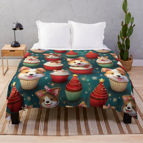 Item preview, Doggy Feast: A delicious pattern featuring cupcakes topped with Happy Dogs designed and sold by Grang Art Artistic Designs.