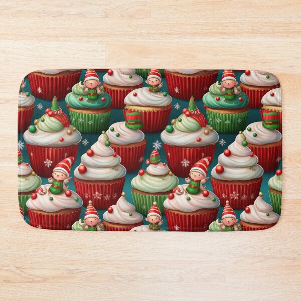 Item preview, Cheeky Elves Bakery: A delicious pattern featuring cupcakes topped with Cheeky Elves designed and sold by Grang Art Artistic Designs.