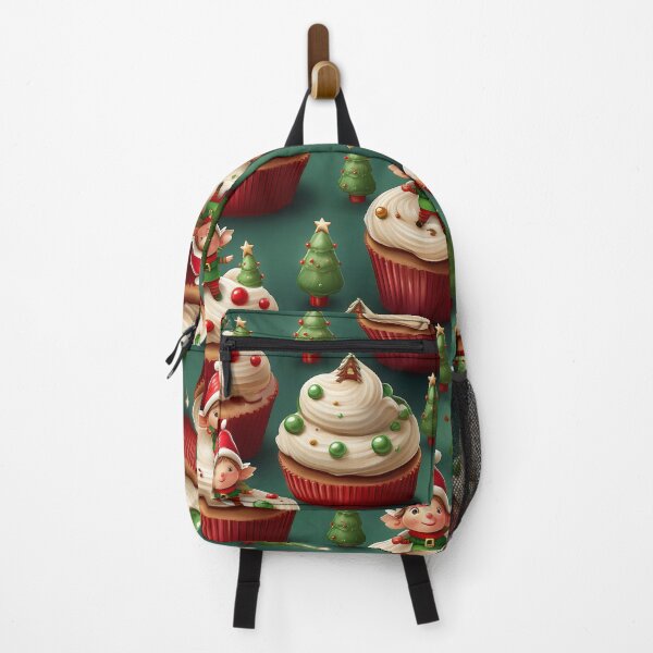 Item preview, Funny Elves Feast: A delicious pattern featuring cupcakes topped with Cheeky Elves designed and sold by Grang Art Artistic Designs.