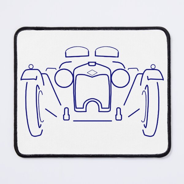 Item preview, Riley Brooklands British classic 1930s sports car blue outline designed and sold by soitwouldseem.
