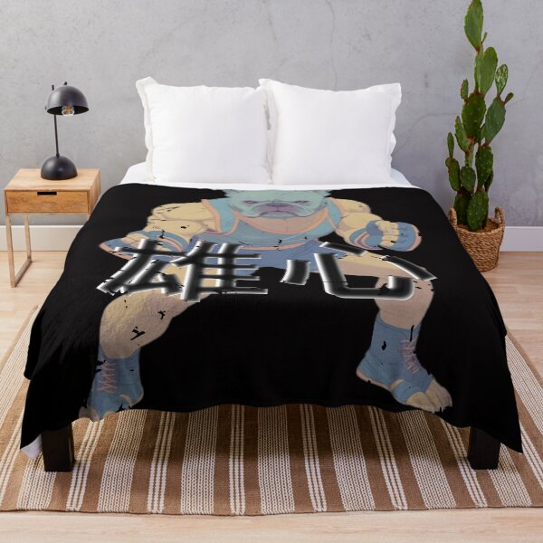 Item preview, Distressed Retro Vintage Cute Chibi Bulldog MMA Mixed Martial Arts Fighter with Japanese Fonts designed and sold by AkibaNation.