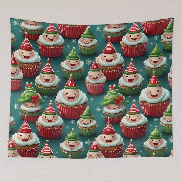 Item preview, Happy Cupcake Feast: A delicious pattern featuring cupcakes topped with Heaps of Fun designed and sold by Grang Art Artistic Designs.