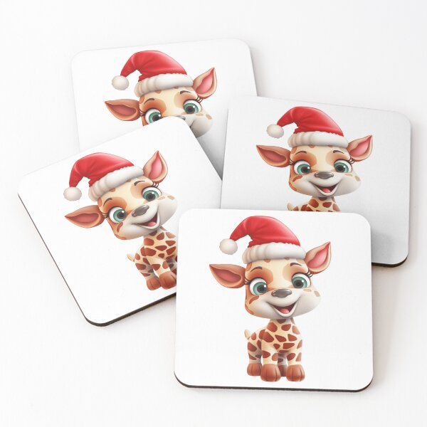 Item preview, Chibi Christmas Giraffe with Red Santa Hat designed and sold by KawaiiArtStyle.