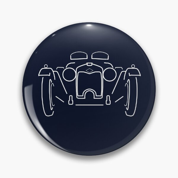 Item preview, Riley Brooklands British classic 1930s sports car white outline designed and sold by soitwouldseem.