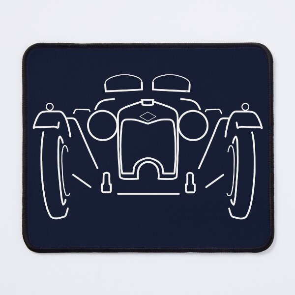 Item preview, Riley Brooklands British classic 1930s sports car white outline designed and sold by soitwouldseem.
