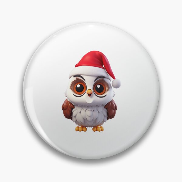 Item preview, Chibi Christmas Snow Owl with Red Santa Hat designed and sold by KawaiiArtStyle.