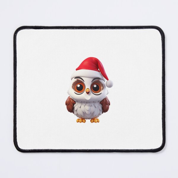Item preview, Chibi Christmas Snow Owl with Red Santa Hat designed and sold by KawaiiArtStyle.