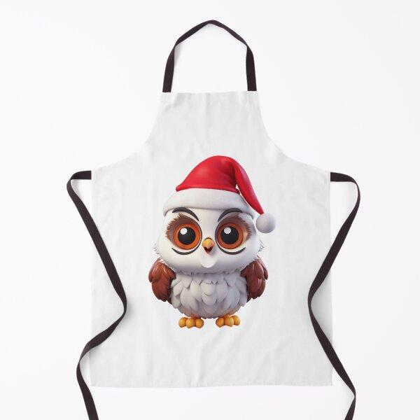 Item preview, Chibi Christmas Snow Owl with Red Santa Hat designed and sold by KawaiiArtStyle.