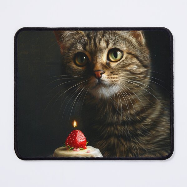 Item preview, Cat with Birthday Cake designed and sold by FleurFrench.