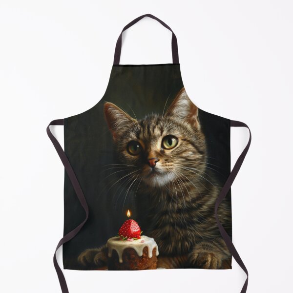 Item preview, Cat with Birthday Cake designed and sold by FleurFrench.