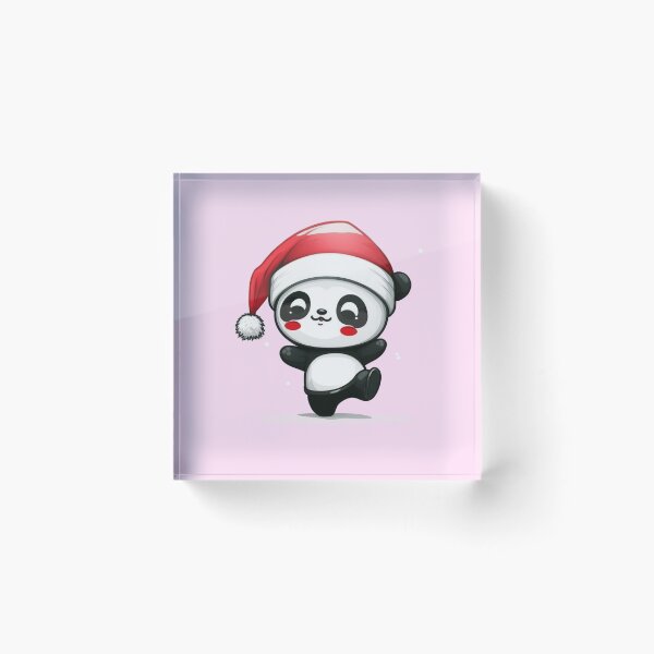 Item preview, Chibi Christmas Panda with Red Santa Hat designed and sold by KawaiiArtStyle.
