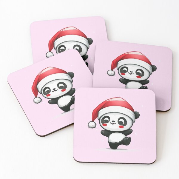 Item preview, Chibi Christmas Panda with Red Santa Hat designed and sold by KawaiiArtStyle.