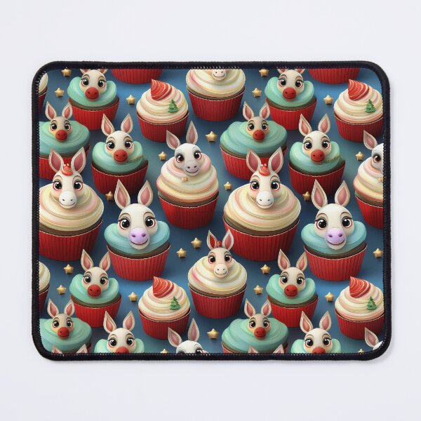 Item preview, Donkey's Cupcake Delight: A delicious pattern featuring cupcakes topped with Donkeys for Heaps of Yum designed and sold by Grang Art Artistic Designs.