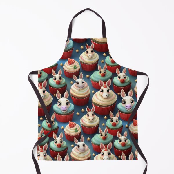 Item preview, Donkey's Cupcake Delight: A delicious pattern featuring cupcakes topped with Donkeys for Heaps of Yum designed and sold by Grang Art Artistic Designs.
