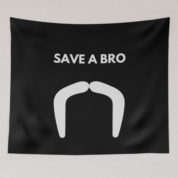 Item preview, MOvember Inspired Save a Bro Moustache 4 T-Shirt and Stickers designed and sold by Wit-T-Merch.