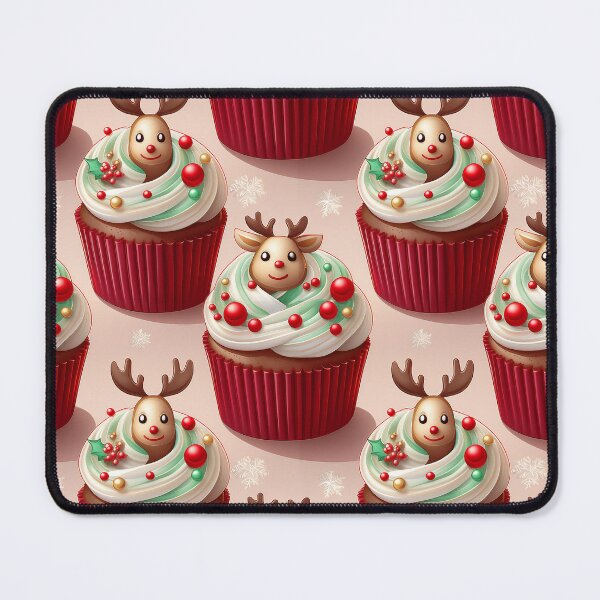 Item preview, Reindeer's Cupcake Heaven: A delicious pattern featuring cupcakes topped with Donkeys for Heaps of Yum designed and sold by Grang Art Artistic Designs.