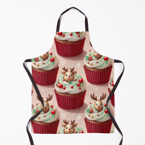 Item preview, Reindeer's Cupcake Heaven: A delicious pattern featuring cupcakes topped with Donkeys for Heaps of Yum designed and sold by Grang Art Artistic Designs.