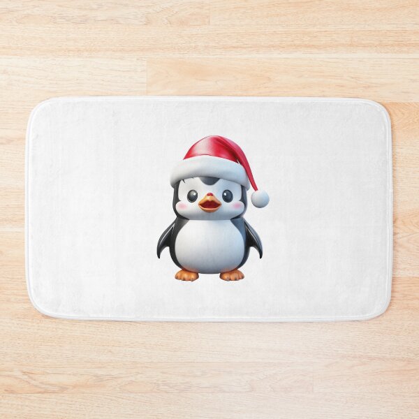 Artikelvorschau, Chibi Weihnachtspinguin mit roter Weihnachtsmütze entworfen und verkauft von KawaiiArtStyle.