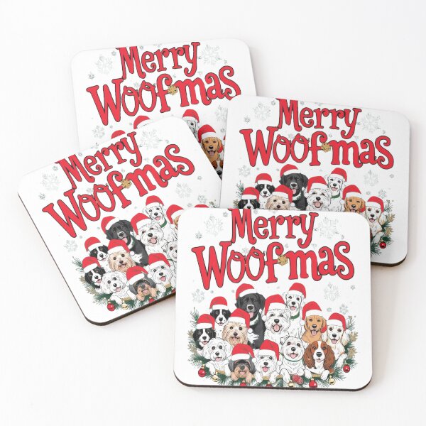 Item preview, Merry Woofmas Funny Christmas Dogs Illustration designed and sold by ibobo4656.