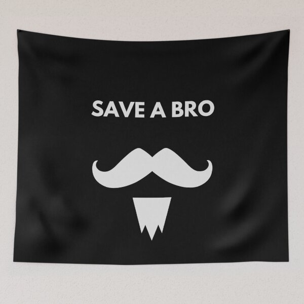Item preview, MOvember Inspired Save a Bro Moustache 5 T-Shirt and Stickers designed and sold by Wit-T-Merch.