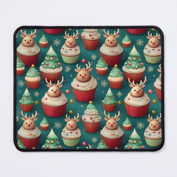 Item preview, Sweetest Christmas: A heartwarming pattern featuring cupcakes topped with Reindeer designed and sold by Grang Art Artistic Designs.