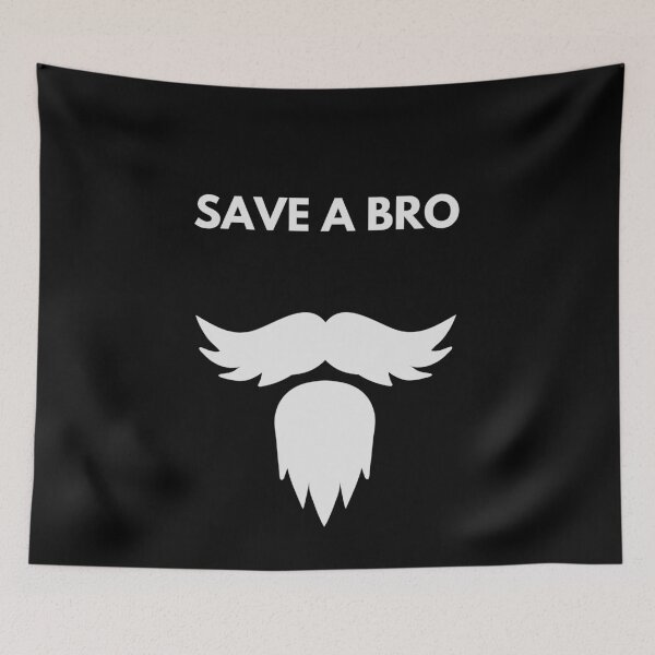 Item preview, MOvember Inspired Save a Bro Moustache 6 T-Shirt and Stickers designed and sold by Wit-T-Merch.