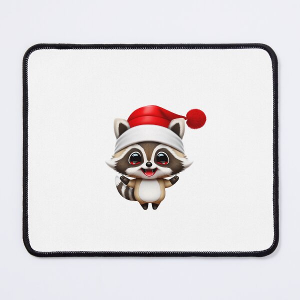 Item preview, Chibi Christmas Raccoon with Red Santa Hat designed and sold by KawaiiArtStyle.