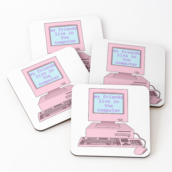 Item preview, My friends live in the computer (Y2K, pink,) designed and sold by Becky-Marie.