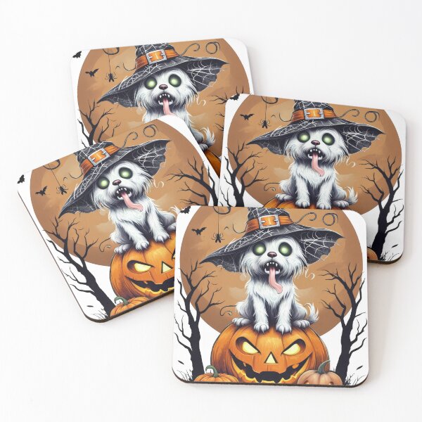 Item preview, Ghost Dog in Scary Halloween Pumpkin designed and sold by estampavibe.