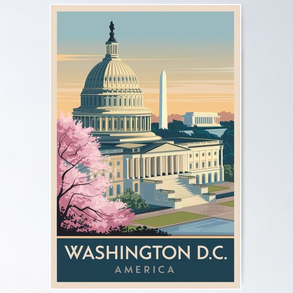 Item preview, Washington Vintage Travel Poster designed and sold by TravelerRat.