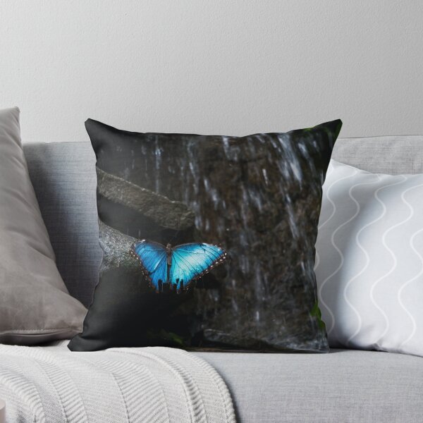 Item preview, Blue Morpho Butterfly With Falling Water (Photograph) designed and sold by RealmOfImages.